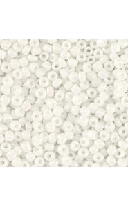 Glass seed beads 11/0 (2mm) White AB